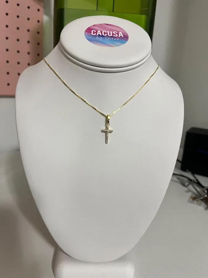 Venetian Chain with Zirconia Cross Charm — CACUSA by Taitus