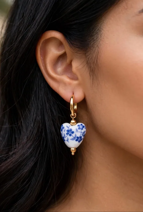 Heart Chinoiserie Earrings — CACUSA by Taitus