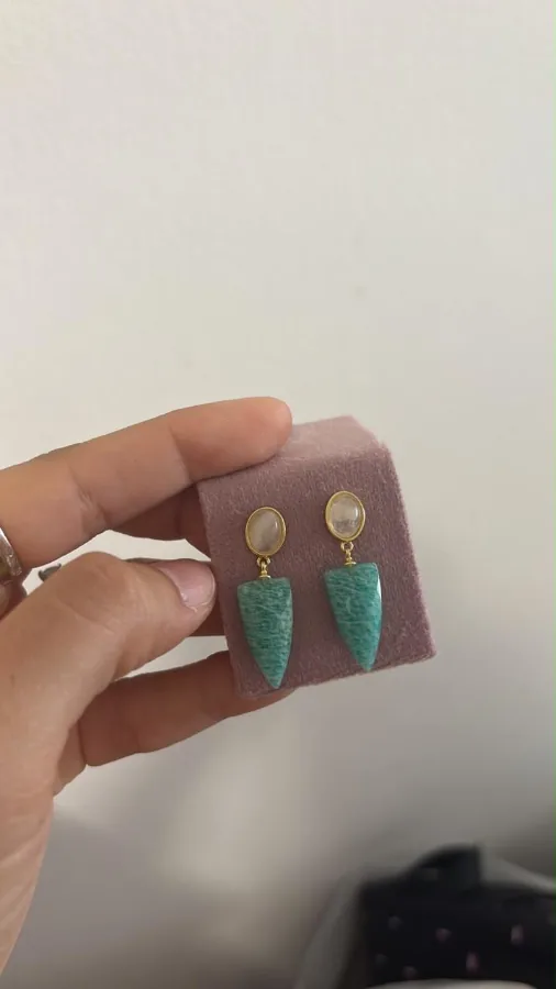 Aretes de Piedra amazonita — CACUSA by Taitus