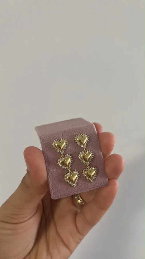 Aretes triple corazón — CACUSA by Taitus