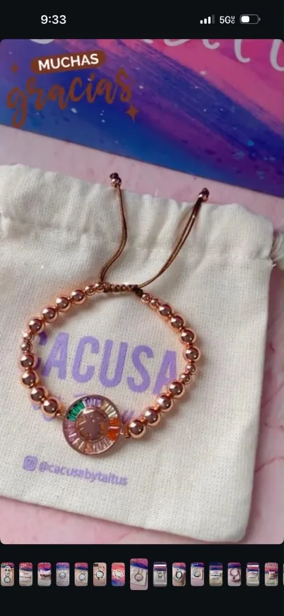 Pulsera oro rosa de osito — CACUSA by Taitus