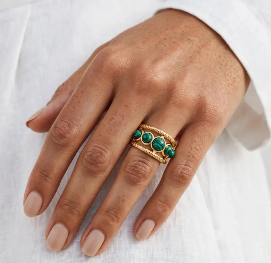 Tiger's Eye Ring or Malachite Stone — CACUSA by Taitus